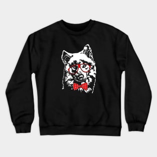 Funny Samoyed dog with glasses Crewneck Sweatshirt